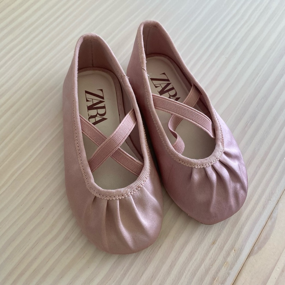 Pink Satin Ballerinas - Zara -